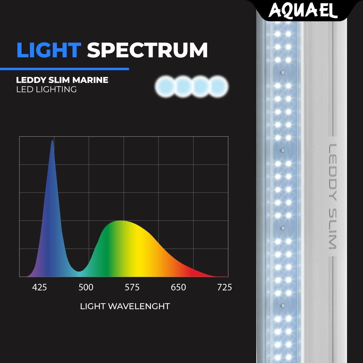 Aquael Leddy Slim Marine Premium Aquarium Light (White, 32W 30"-40")