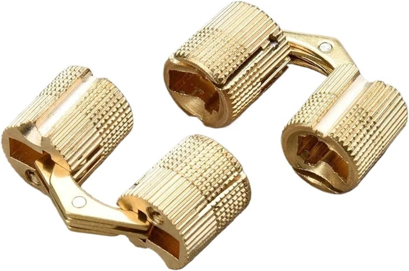 2PCS Brass Furniture Hinges 8-12mm Hidden Cabinet Copper Invisible Door Hinge Concealed Barrel for Box Hardware(12mm)