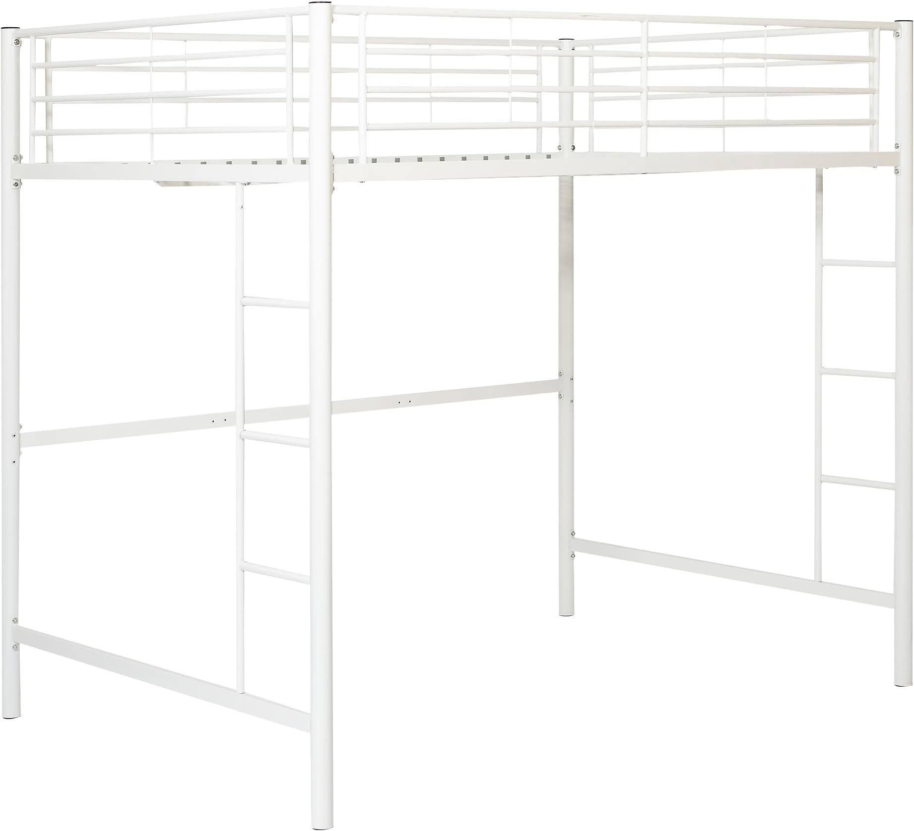 Walker Edison Orion Urban Industrial Metal Double Over Loft Bunk Bed, Full Double, White
