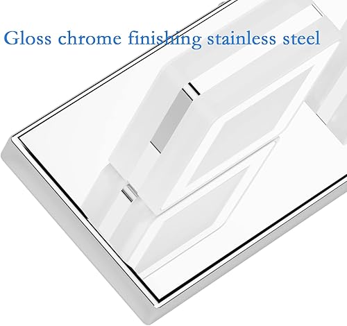 Miniatura 6 de Ralbay Lámpara LED moderna de tocador cromada de 46 pulgadas, 7 luces de baño, accesorios de acrílico arriba y abajo, iluminación montada en la