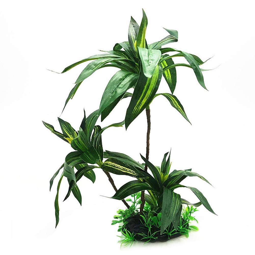 Mauvaises herbes artificielles 3D et herbe de décor pour poisson et reptile