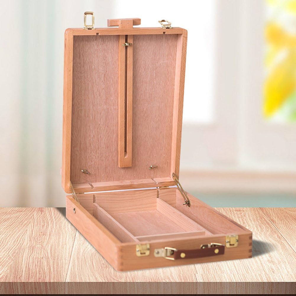 Caballete De Escritorio De Madera, Caja De Almacenamiento De Caballete De Mesa, Estuche De Caballete De Dibujo Portátil, Suministros De Arte De Pintura para Pintores, Estudiantes, Artistas