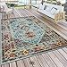 Produktbild Paco Home Outdoor Teppich Türkis Blau Balkon Terrasse orientalisches Design Vintage Weich, Grösse:120x170 cm