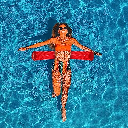 Vos Mega Foam Pool Wavy Noodle (Rave Red, 1 Pack), Premium & Big, Super Soft Pool Noodle For Swimming And Floating, Pool Floats, Lake Floats For Adults & Kids #TOP2
