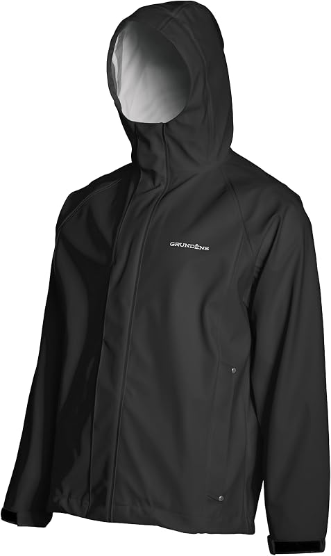 campera de pesca Grundéns Neptune para hombre | campera de pesca impermeable de calidad comercial con cremallera completa y capucha fija, diseñada para ofrecer comodidad durante todo el día y movimiento sin restricciones