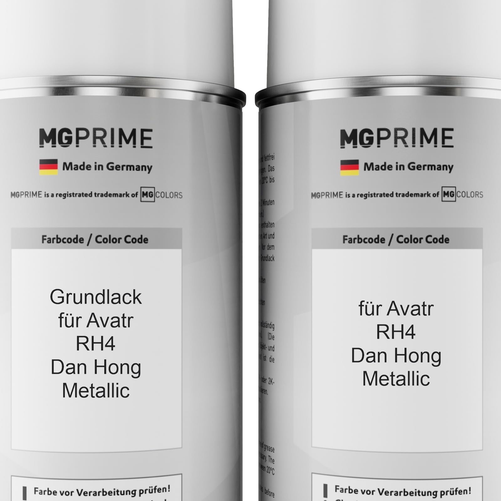 MG PRIME Bombolette di Vernice per auto per Avatr RH4 Dan Hong Metallic +2K | Kit vernice di fondo + base + trasparente 2K, bombolette spray 400ml