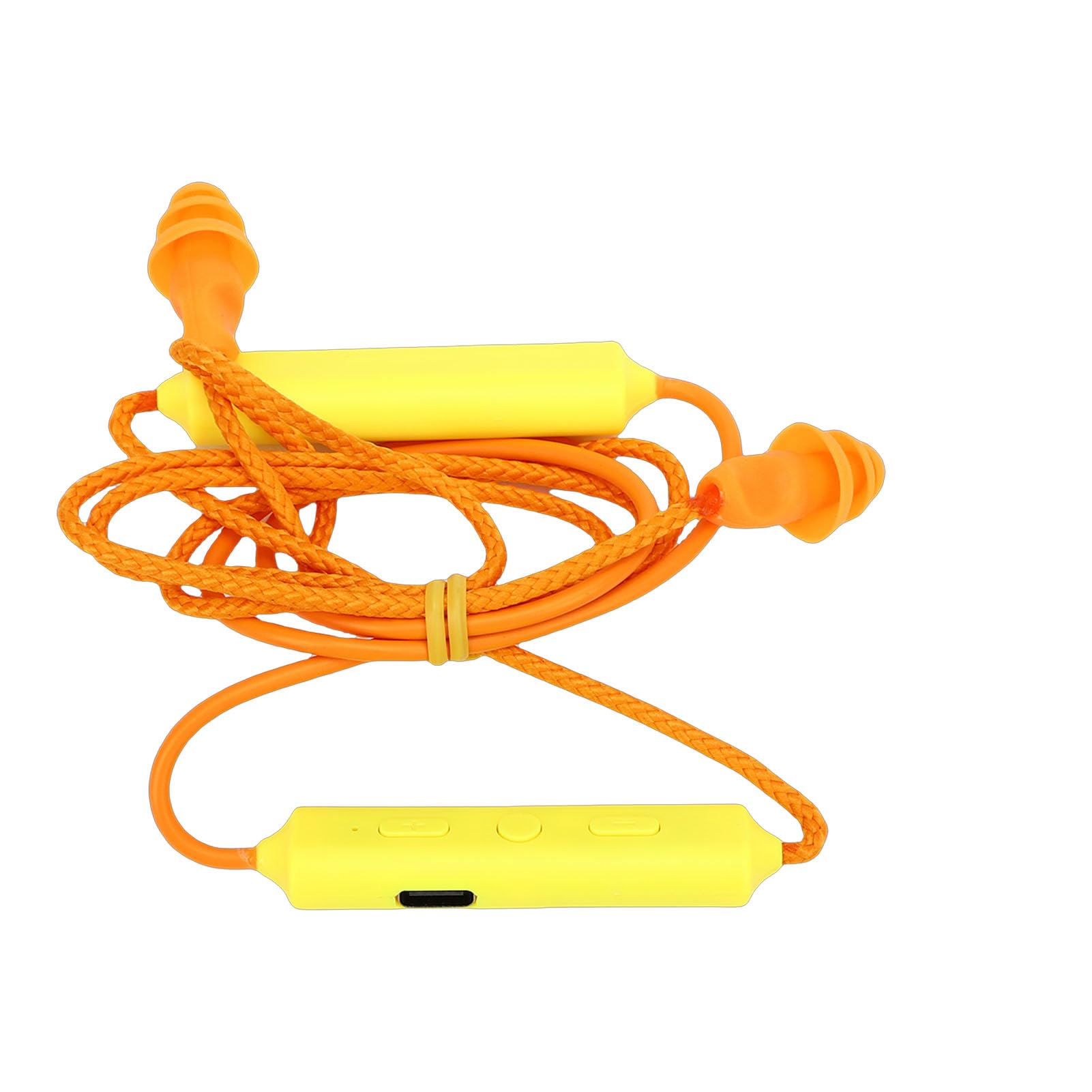 ASHATA Bluetooth Earplug Headphones, Neckband Wireless Earbuds Earplug, IPX5 Water Proof 200mAh Rechargeable, for Construction Site Workshop (Yellow)-image-9