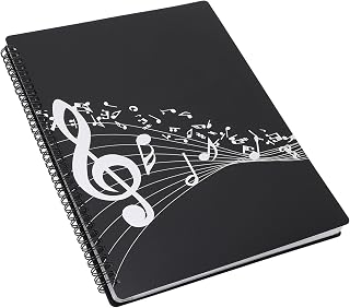 Sheet Music Binder, A4 Document Organizer Folder, ABS Music File Holder, 40 Pages Transparent Storage for Piano, Guitar, Violin, School or Work