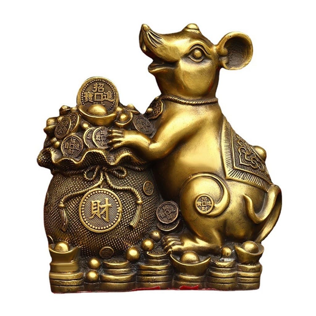 CHICKEN Bronze Living Room Ornaments Creative Copper Rat Ornaments Home Decorations Handicrafts Porch Feng Shui Decoration Ornaments to Attract Wealth