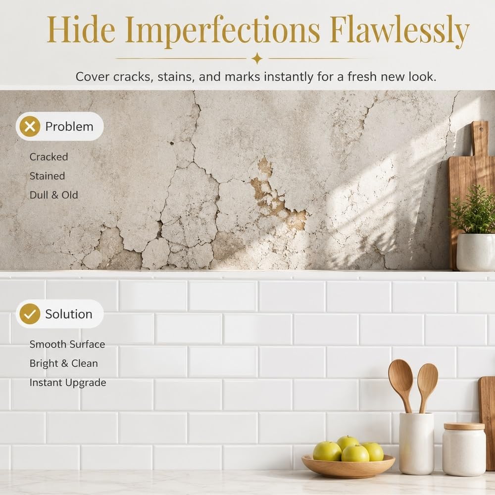 Peel Stick Accent Wall Tile Marble Backsplash Panels