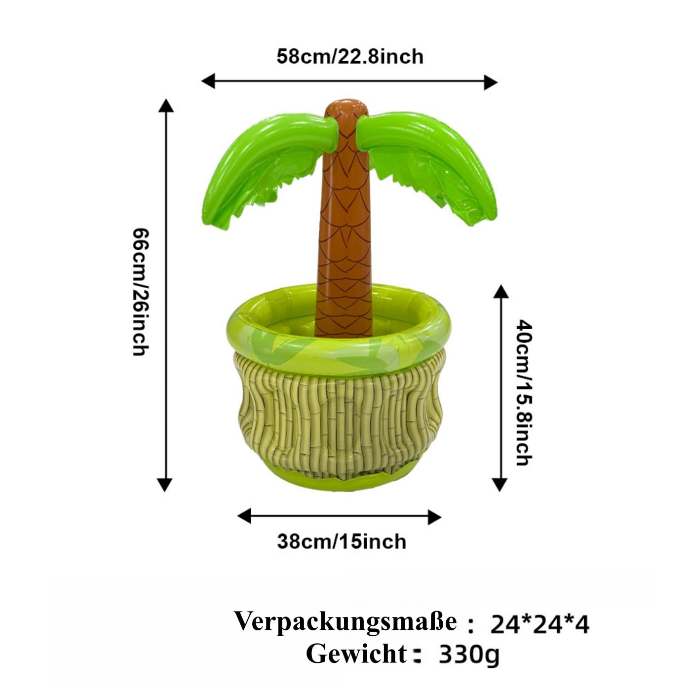 Lot de 2 refroidisseurs de piscine gonflables, accessoires de piscine, refroidisseurs de boissons flottants, cactus palmier, porte-bière, été, plage, fête hawaïenne