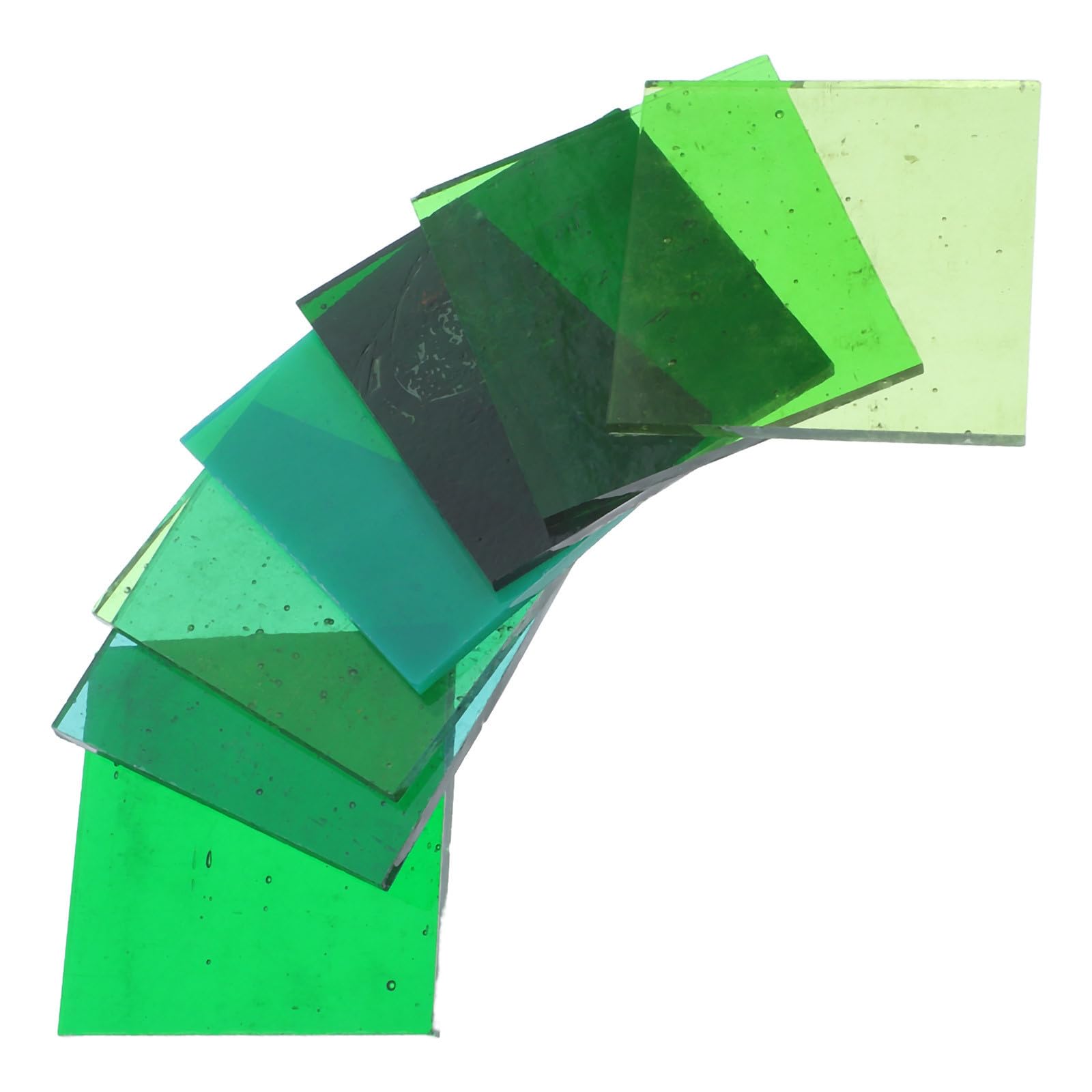Vidrio verde para manualidades VANZACK de 5x5cm y fusión en microondas para pendientes 7 uds