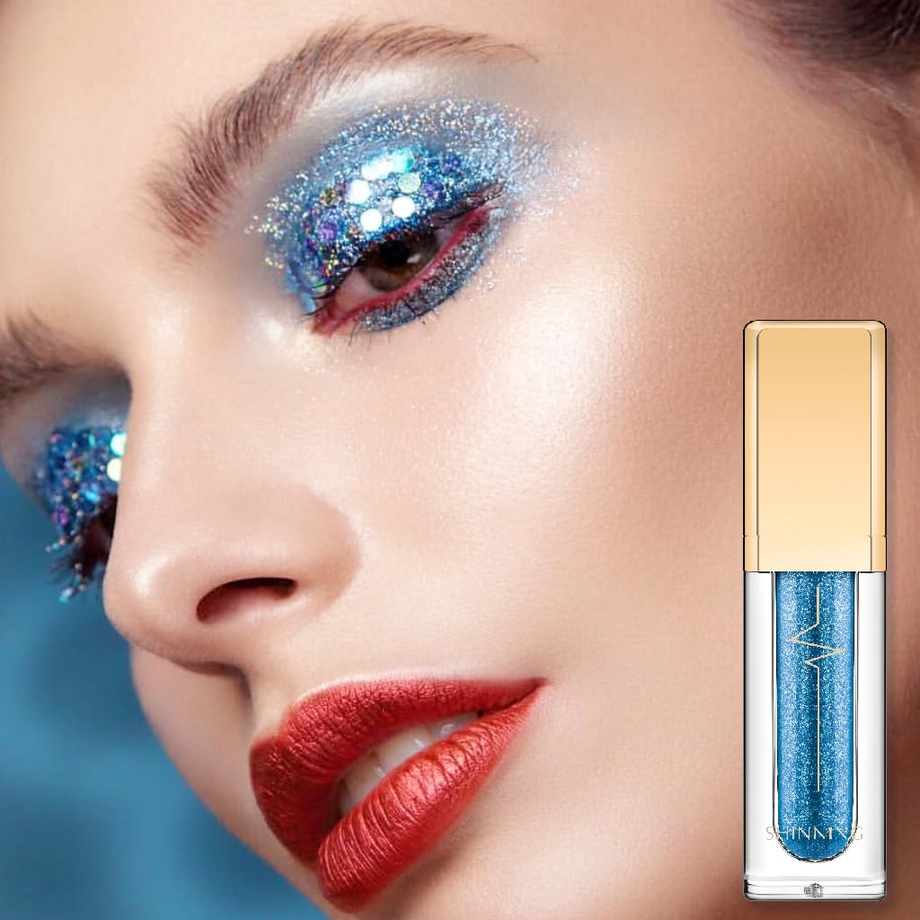 Liquid Glitter Eyeshadow & Eyeliner Pen, eyeshadow Stick, Highly Pigmented glitter Eyeliner Shimmer - Image 2