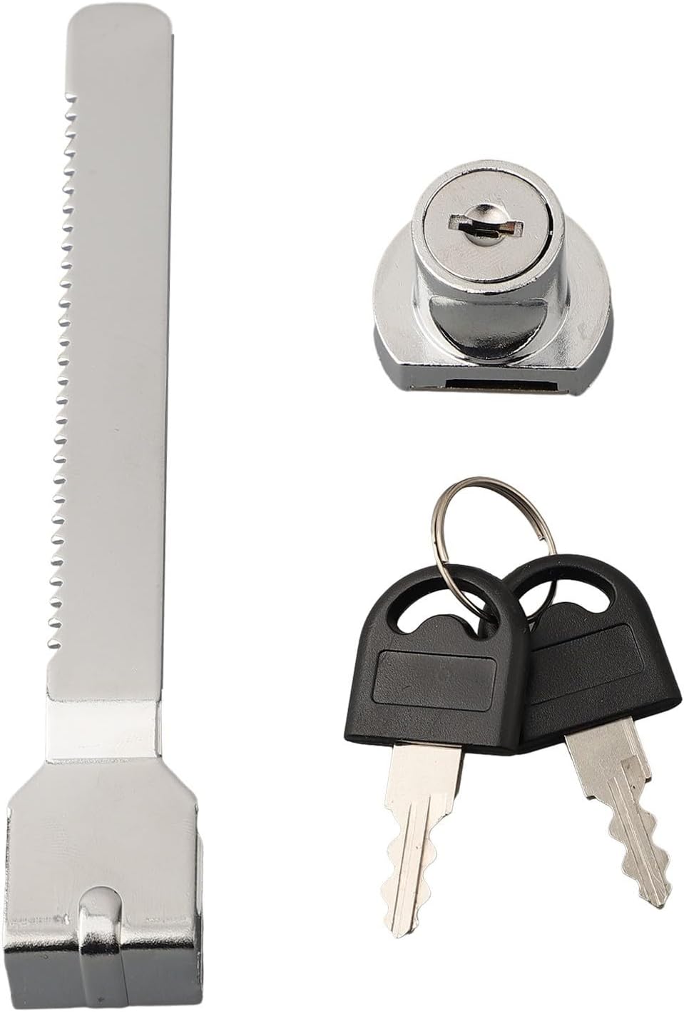 Sliding Glass Door Lock, Zinc Alloy Cabinet Lock for Display Case Security, Glass Door Latch with Key for Cabinet, Retail Showcase Door Lock Mechanism(Large)