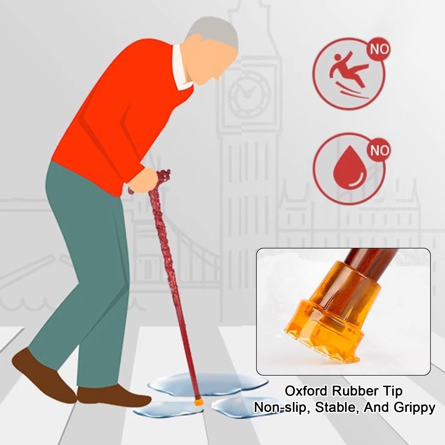 Ręcznie wykonana drewniana laska do chodzenia z ergonomicznym uchwytem w kształcie smoka, lekka i antypoślizgowa pomoc dla seniorów