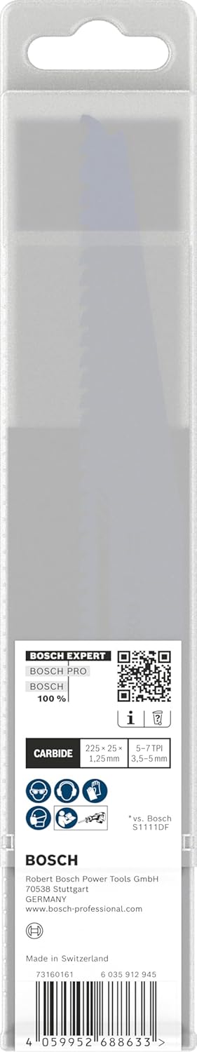 Bosch 10x Expert Multi Material Demolition S1169XHM Blade (for Wood with Metal, Construction Wood with Mortar and Nails, Length 225 mm, Professional Accessory Reciprocating Saw)