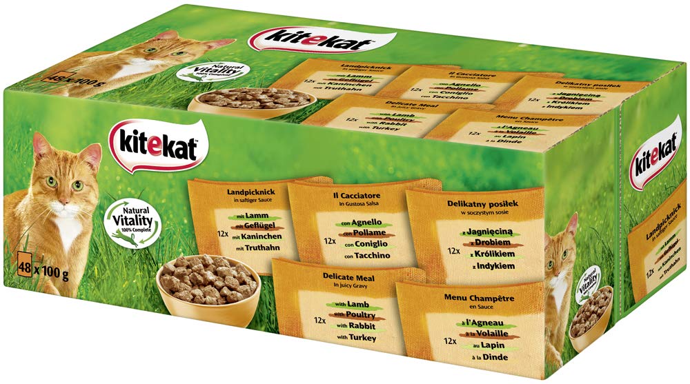  Kitekat Katzenfutter Landpicknick in Sauce für aktive Katzen
| Kitekat Landpicknick Katzenfutter in Sauce mit 48 Stück 