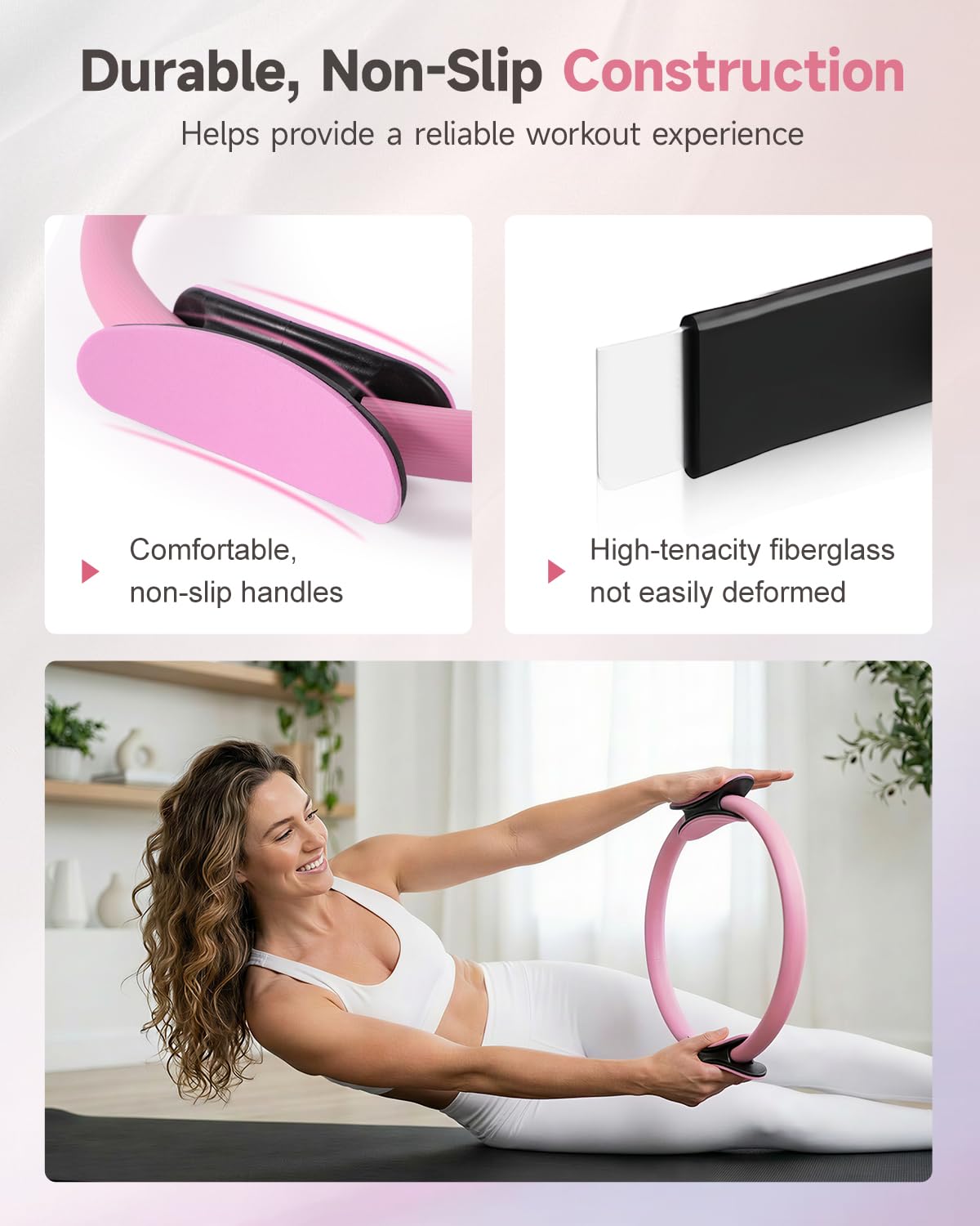 Pilates-Set für kleine Frauen und Anfänger, Pilates-Essentials-Ausrüstung, Ring und Ball,Workout-Anleitung für leicht zu kontrollierendes