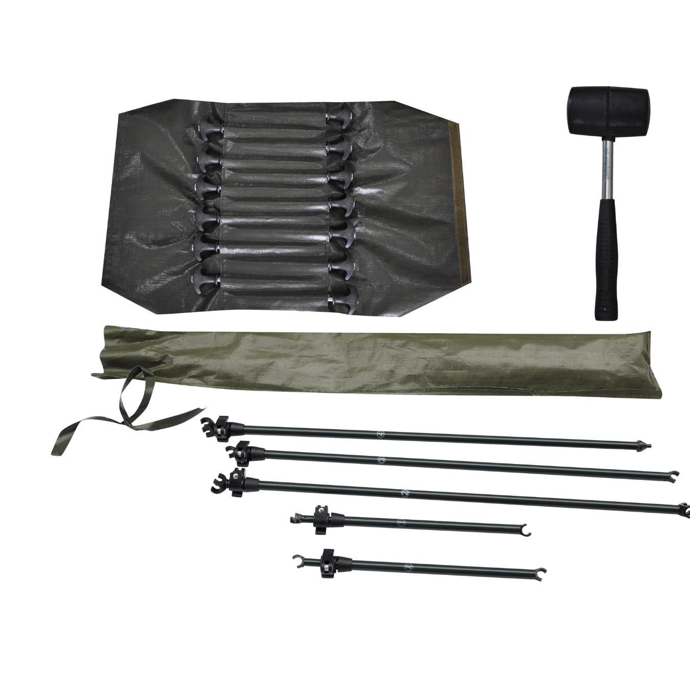 MK-Angelsport Fort Knox - Tenda da pesca per 2 persone, set completo con martello in gomma, tenda a cupola
