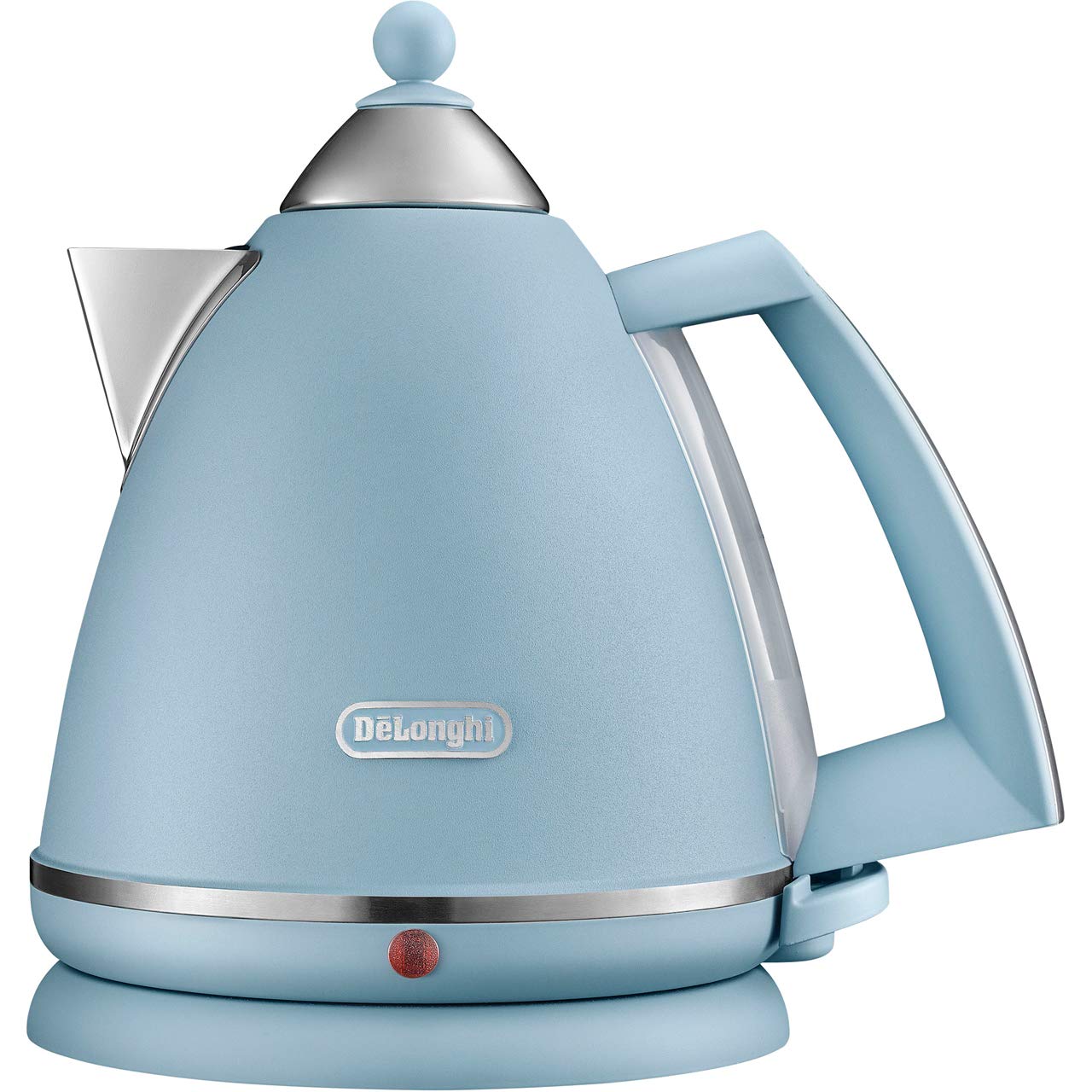 DeLonghi Argento Kettle 1.7L Blue Stainless Steel - Cordless with 360° Base - Auto Shut Off