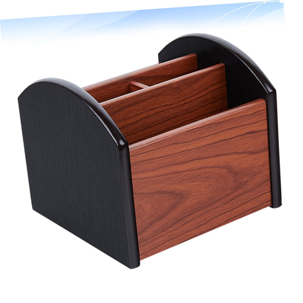 SECFOU Organizzatore da Scrivania Scomparti Multipli Scatola Multifunzionale in Legno Design a Venatura Naturale per Mantenere L'ufficio Ordinato e Funzionale