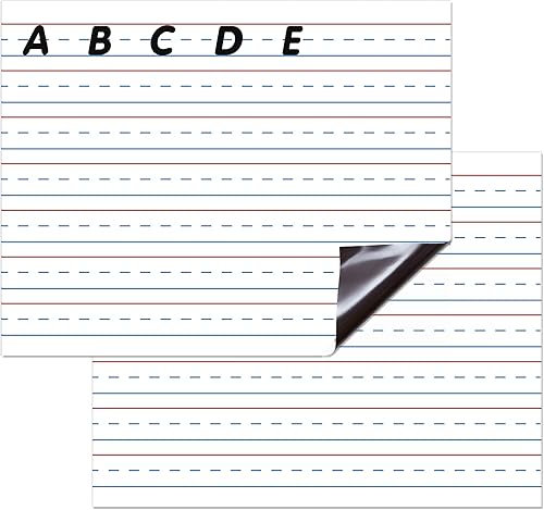 2 tiras magnéticas de oraciones para pizarra blanca, papel magnético para cuaderno para aula, papel forrado magnético de borrado en seco para