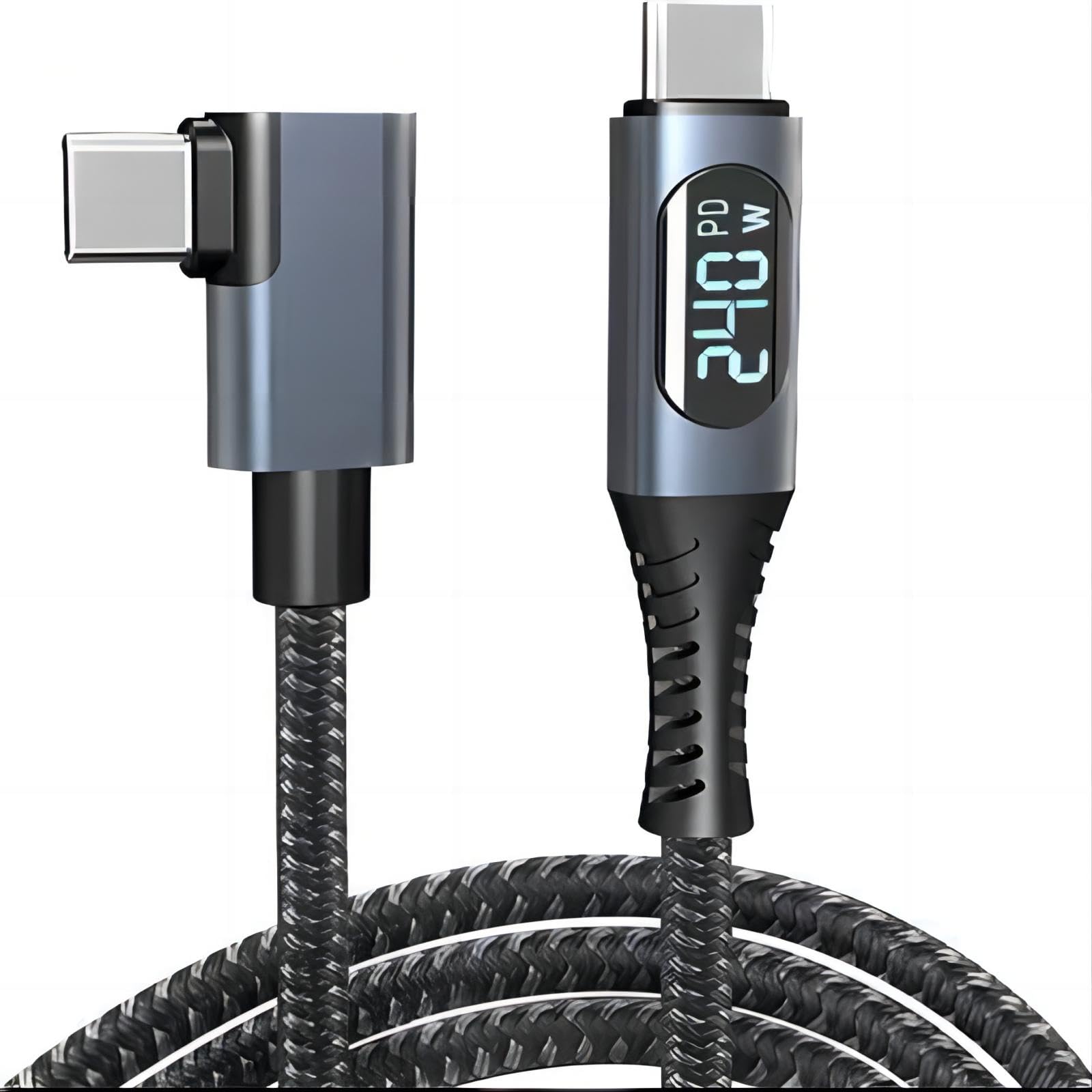 Set 2 Adattatori USB-C 90° | 40Gbps, 240W Ricarica, 8K@30Hz, Thunderbolt 4, Per Steam Deck, IPhone 15/16/17 - 2