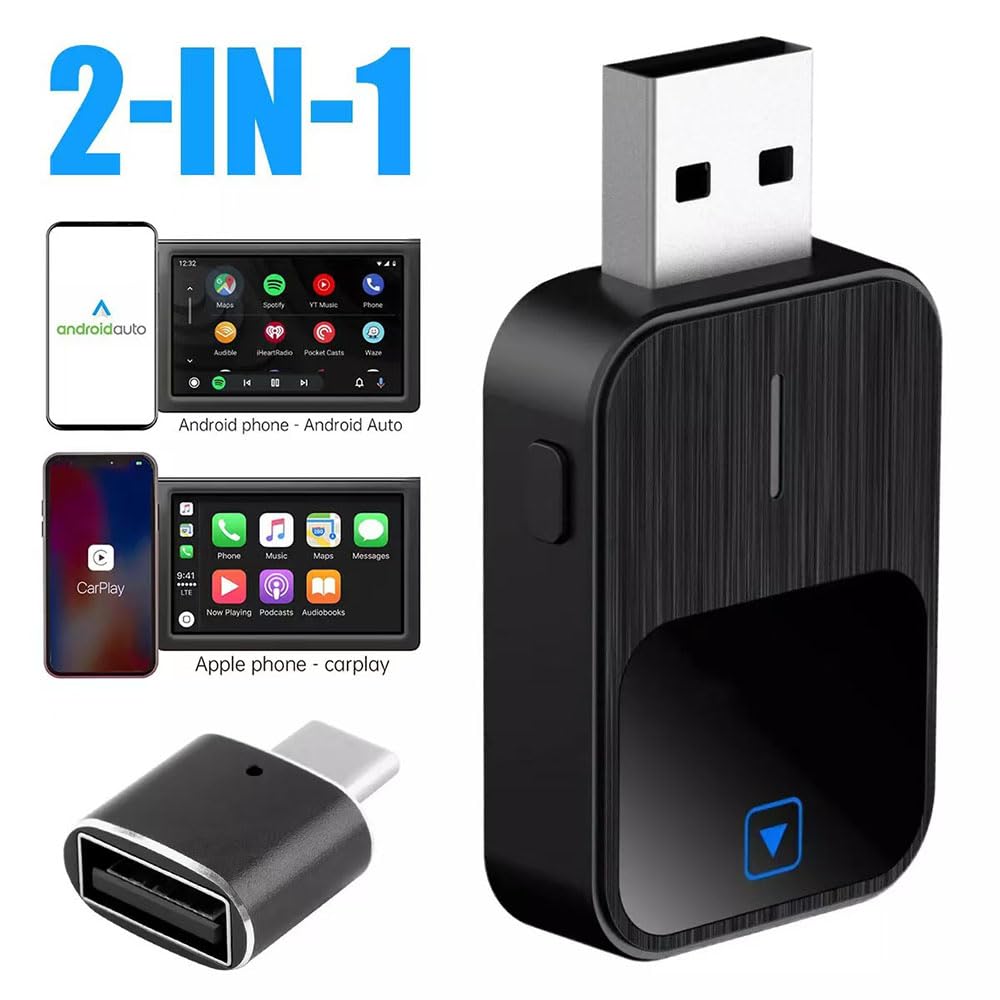 CarPlay bezprzewodowy adapter do VW CC 2016-2018, ulepszona konwersja przewodowa na bezprzewodowy adapter samochodowy Dongle, Plug & Play, automatyczne połączenie