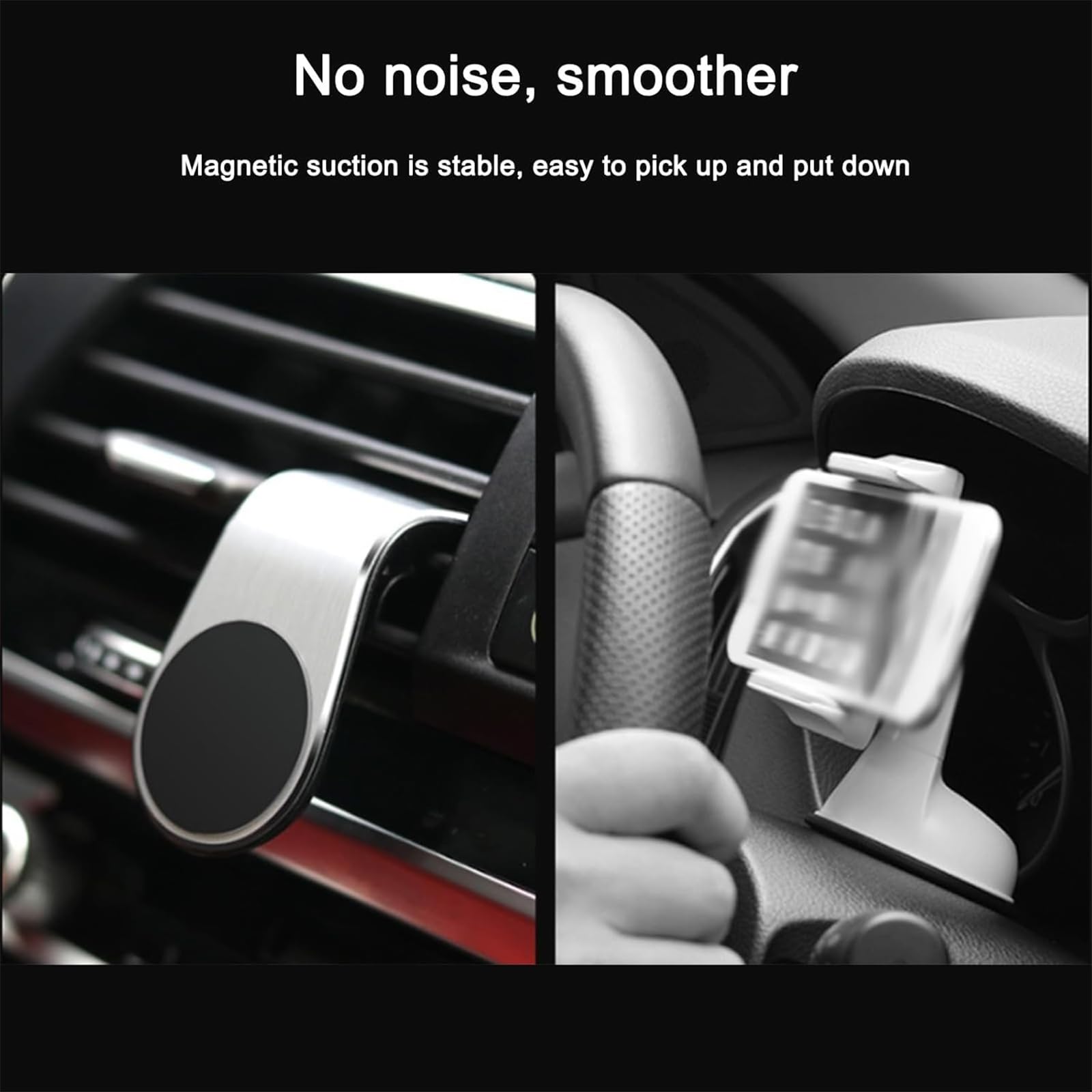 Support Magnétique Voiture Pour Téléphone Joyeloo | Rotatif Type L | Compatible Universel - Noir