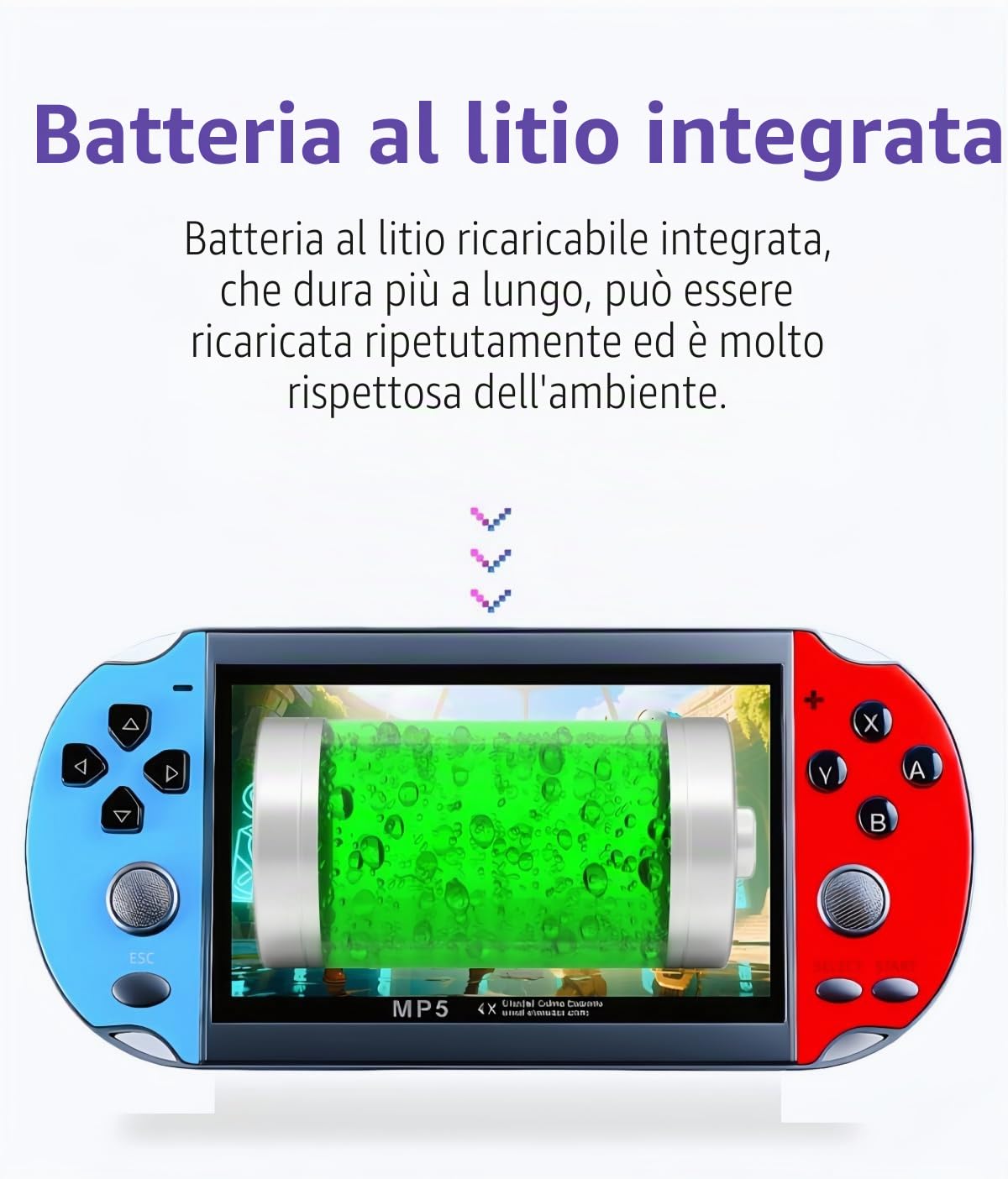 JXD Consolle per videogiochi in stile retrò, 4,3 pollici, Sreen 8 GB, 3000 giochi, console da gioco portatile mini simulatore multiplo MP3 MP4 e-book regalo nostalgico per bambini