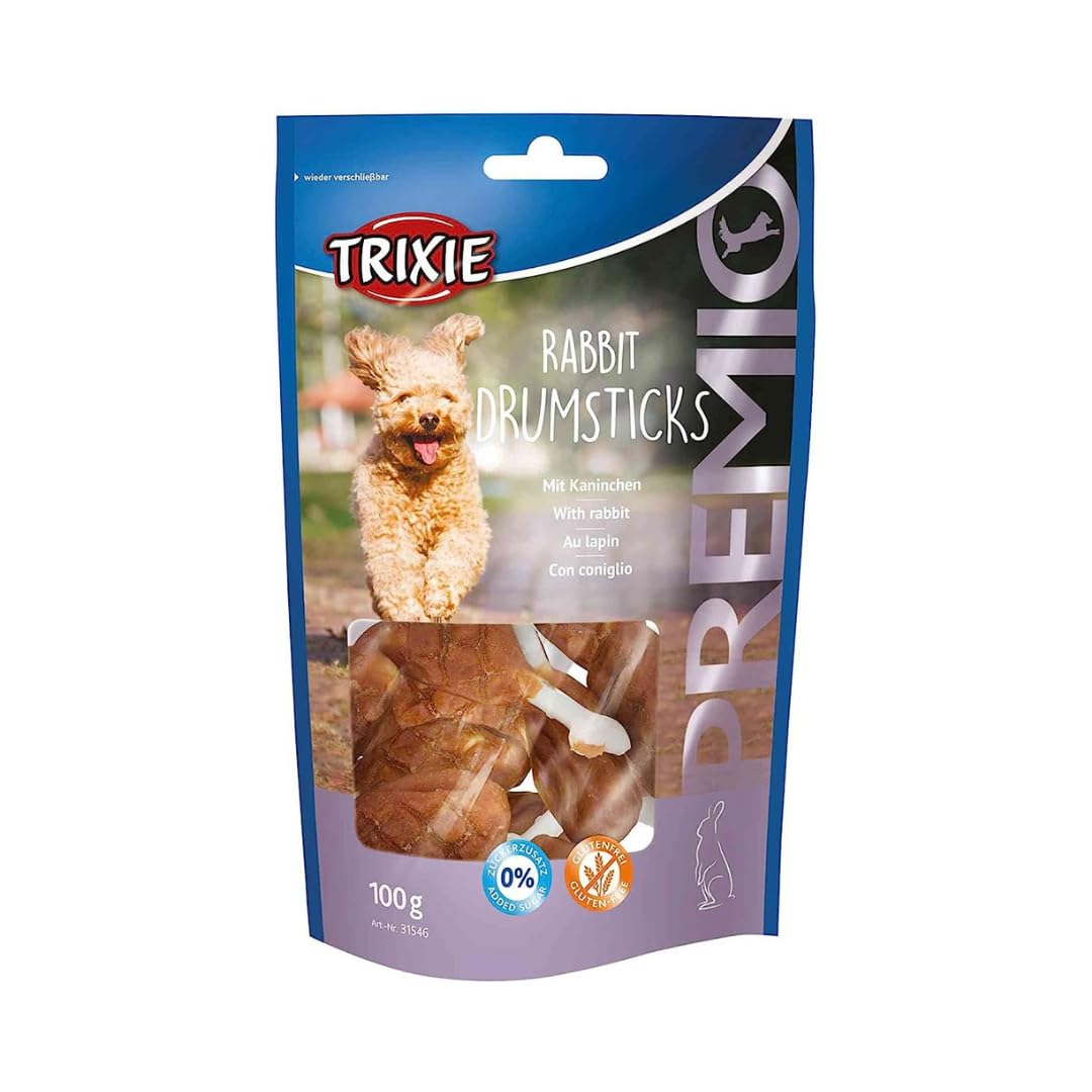 TRIXIE 8 Snacks PREMIO Rabbit Drumsticks, 100 g, Perro