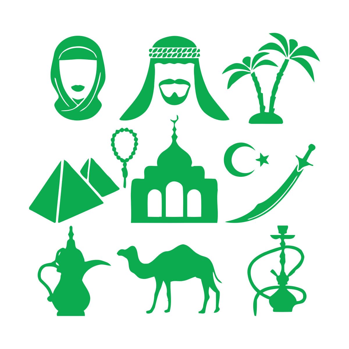 Indian Features Wall Sticker Arabic Hookah Sword Smoke Smoking Cool Decor Vinyl Wall Decal Camel Living Room Home Decorate Large - 58x60cm