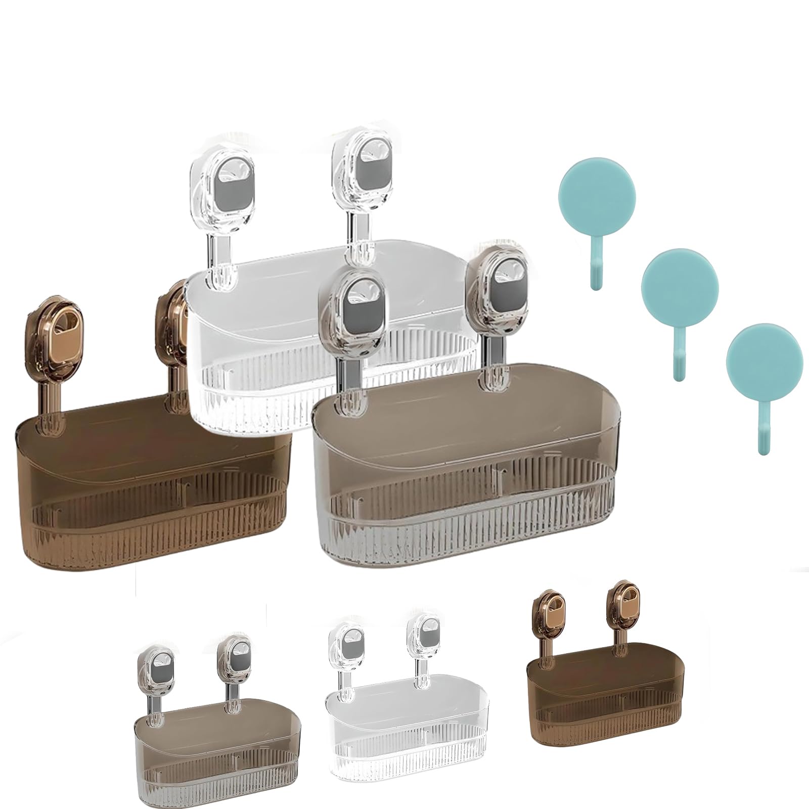 GBTJYRYC No Drill Bathroom Drain Rack No-Drill Bathroom Storage Box Shower Caddy Suction Cup Large Capacity Strong Suction