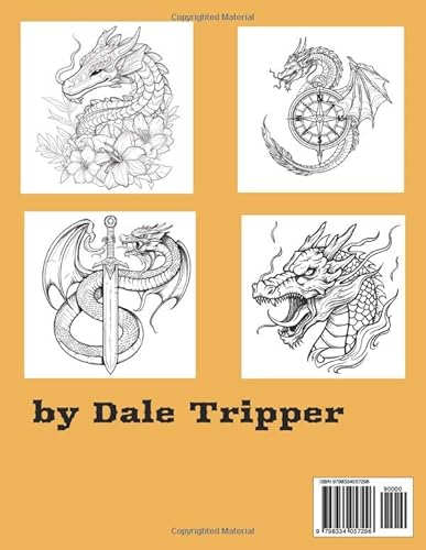 Independently Published Tripper, Dale Tattoo Coloring Book For Adults: Dragon Tattoo Art For Relaxation And Stress Relief thumb #1