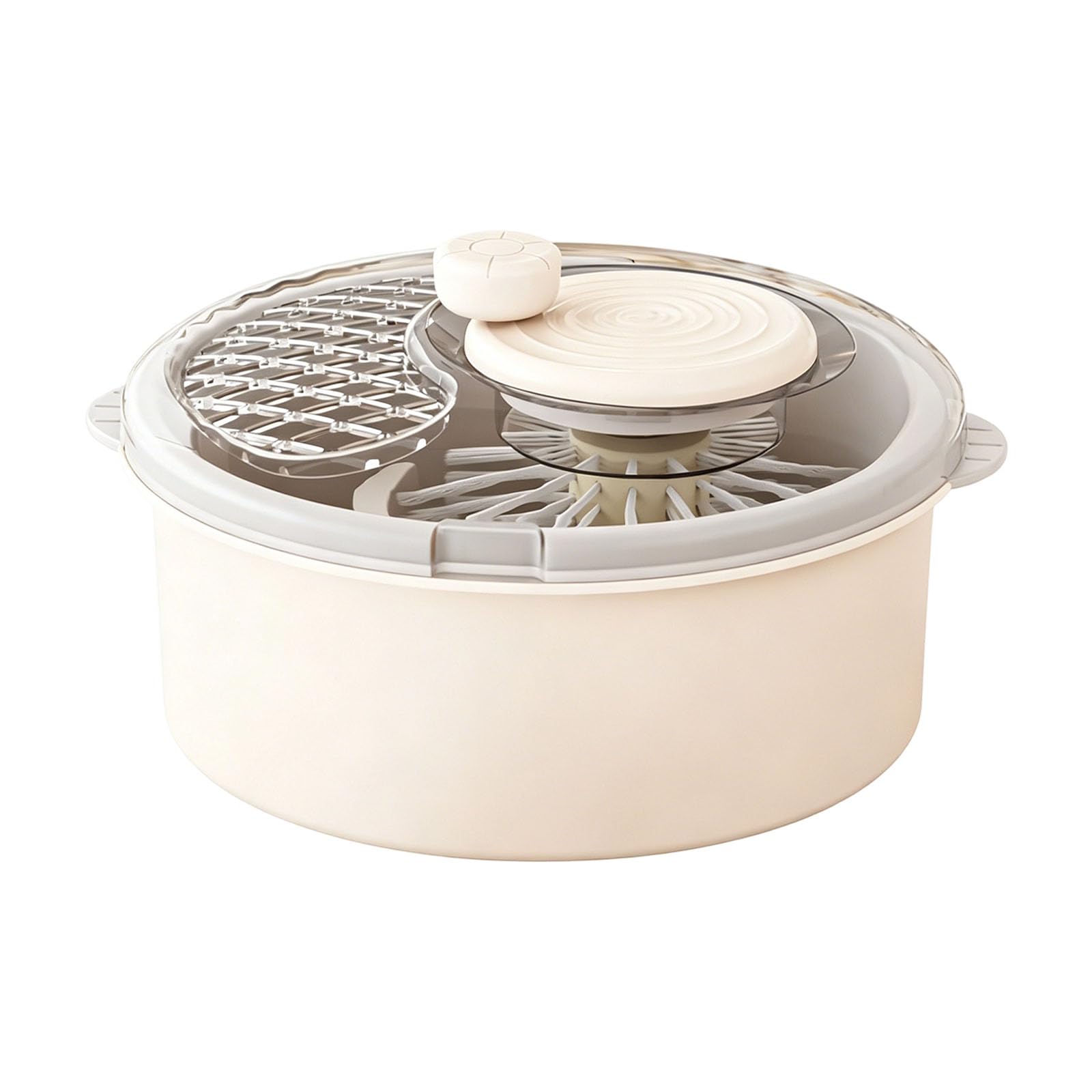 Elnwnnkc Fruit and Vegetable Rinse Bowl, Manual Hand Crank Produce Washer with Strainer Basket and Outer Drain Bowl, 30 X 20 Cm Produce Washing Fruit Rinse Drainer Manual Hand