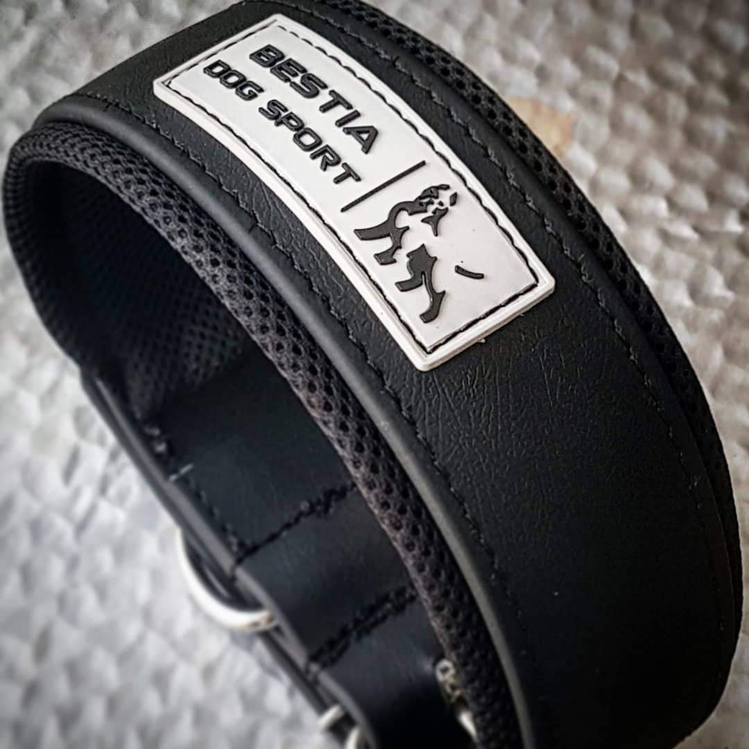 Bestia Dog Sport Collar para Perros Ultra Resistente - Acolchado, Cinta recubierta de TPU Impermeable, Lavable, 5 cm de Ancho, para Pastor Alemán, Rottweiler, Cane Corso (Negro, L 50-60 cm)