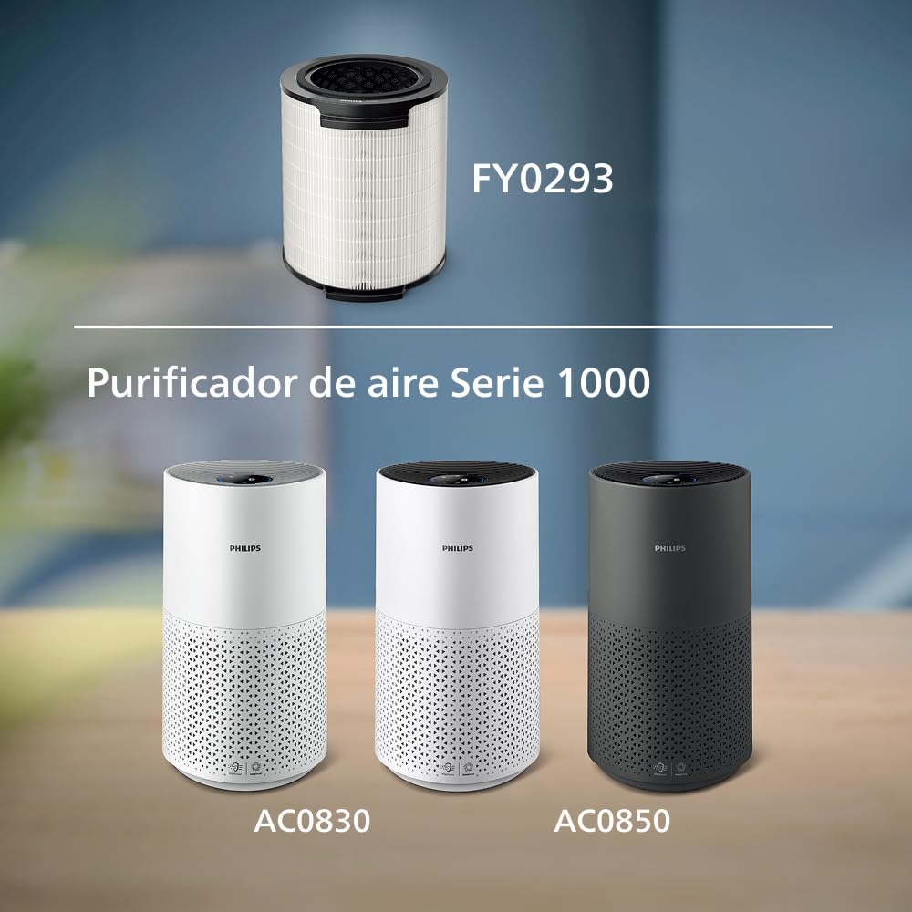 Filtro de Repuesto Original Philips para Purificador de Aire Serie 1000 AC1711, AC1715, HEPA NanoProtect + Carbón Activo, 12 Meses de Vida Útil (FY01700/30) | Para AC1711/AC1715, 12 meses de vida útil (FY1700/30)