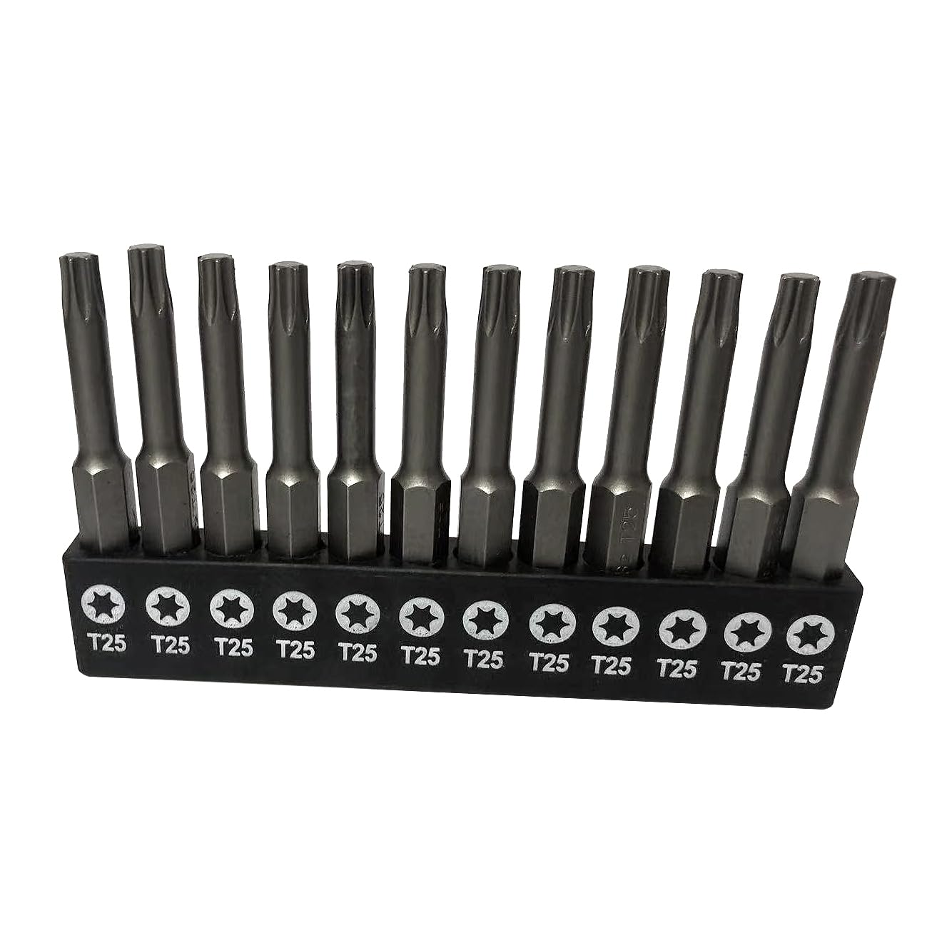 aiyun 12-Piece T25 Security Bits, 2 Inch long S2 Steel Magnetic Security Screwdriver Set, 6 Point Star Driver Bit Set Screwdriver (50mm T25)