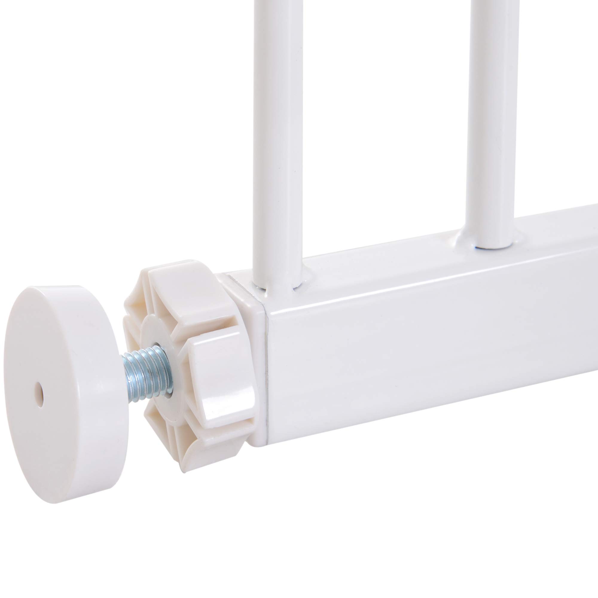PawHut Barrera de Seguridad Longitud Ajustable 72-107 x 76 cm sin perforación de Metal, plástico Blanco