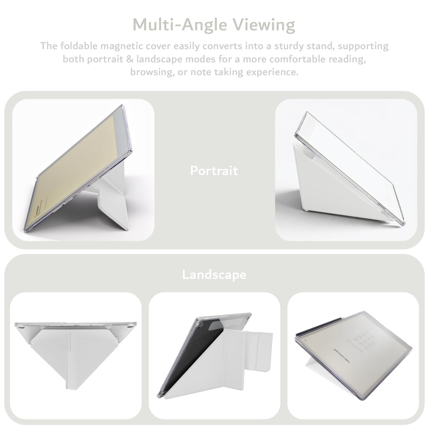 TUDIA M-FLIP - Funda magnética transparente desmontable para notable Paper Pro de 11.8 pulgadas, funda delgada transparente con función de encendido y apagado automático, cierre magnético fuerte — view 6