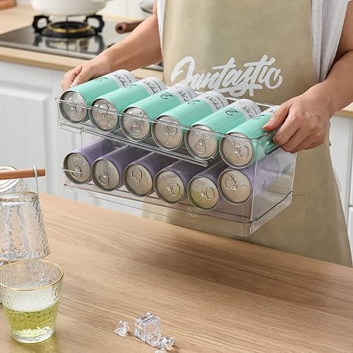 Miniatura 6 de OnDisplay FIFO Gravity - Organizador de latas de soda/cerveza para refrigerador, almacena hasta 12 latas en el refrigerador, solución de
