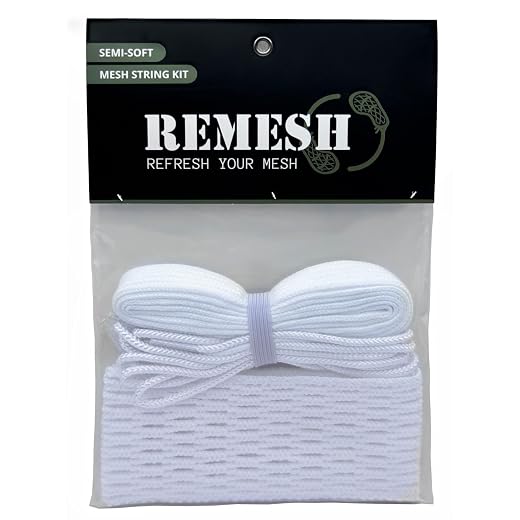 REMESH Lacrosse Mesh and String Kit, Durable, Lightweight, Semi-Soft Mesh