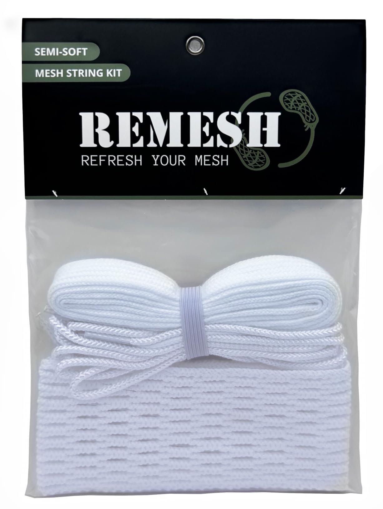 REMESHLacrosse Mesh and String Kit, Durable, Lightweight, Semi-Soft Mesh