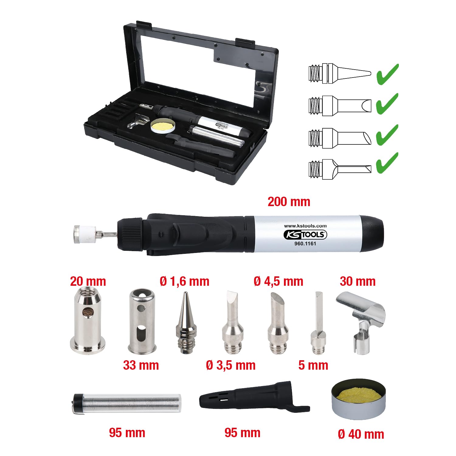 KS Tools Micro Soldering Terminal Set, 10 pcs Clear