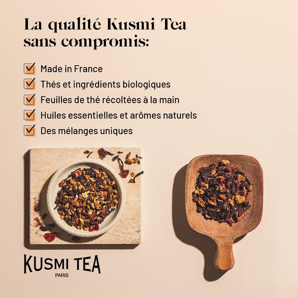 Kusmi Tea - Calendrier de l'Avent 2024 Bio - 24 Surprises - Thés Noirs, Verts, Blanc, Infusions & plus encore - Idée Cadeau Femme et Homme - Sachets, Miniatures & Accessoires (Noël Givré)