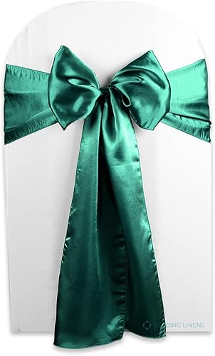Miniatura 2 de Sparkles Make It Special Leading Linens - Funda de satén para silla, 20 unidades, color verde esmeralda, recepción, banquete de boda, 28 colores