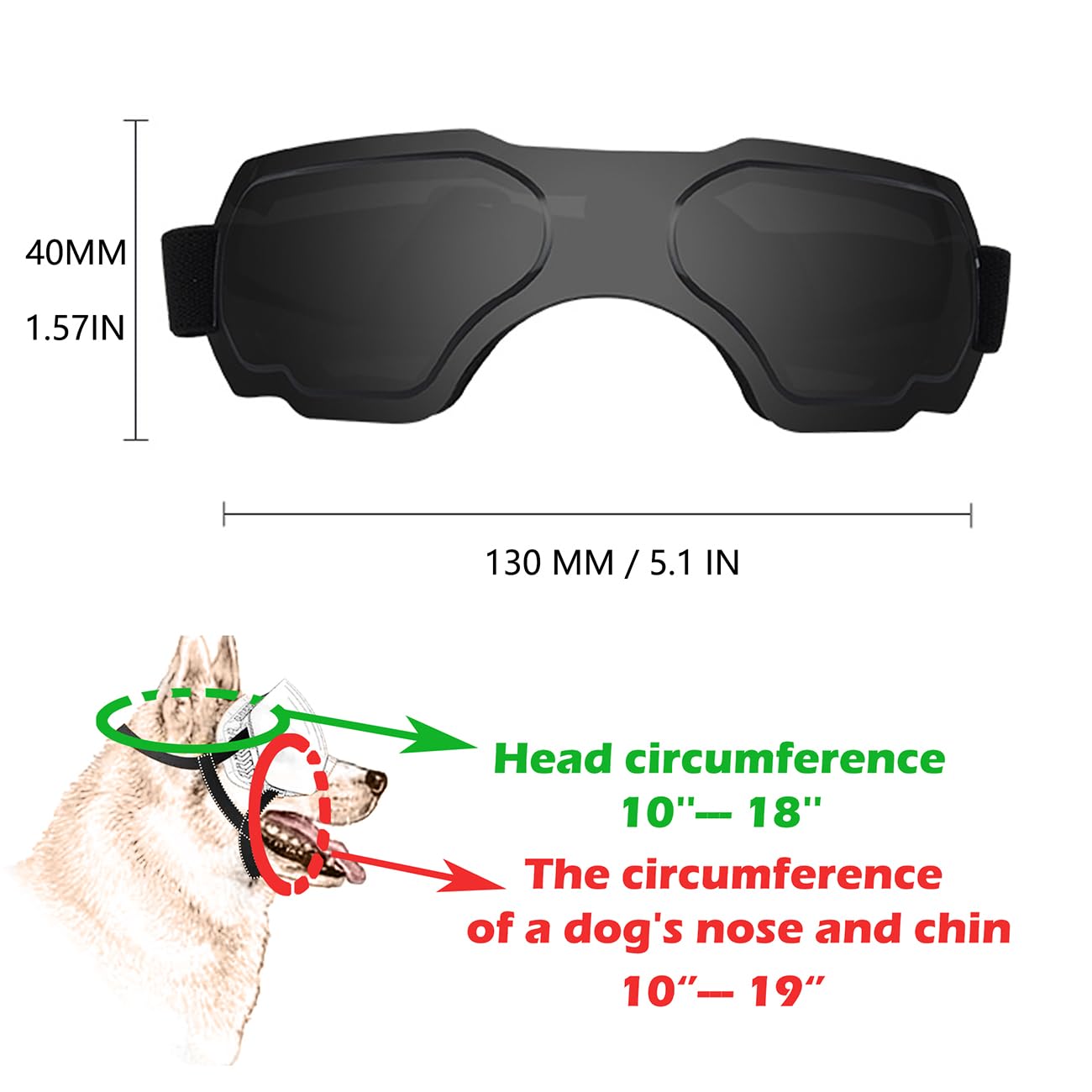 Medium Dog Sunglasses, Dog Goggles with Adjustable Strap UV Protection Winproof Dog Puppy Sunglasses, Suitable for Medium Dog Pet Glasses, Dogs Eyes Protection - Image 3