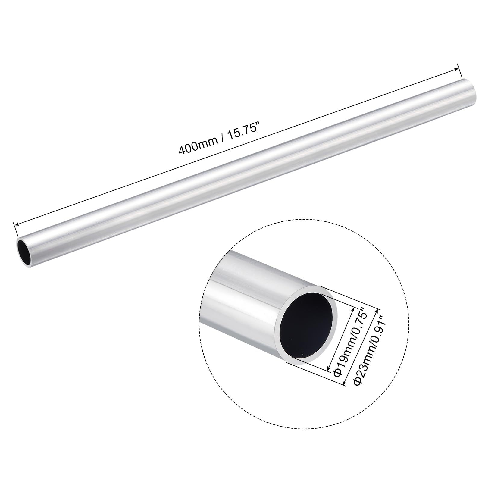 iMeistek 6063 tubi in alluminio, 11 mm OD x 9 mm ID x 300 mm di lunghezza Tubi rotondi in alluminio senza saldatura per modello DIY, industria (3 pezzi