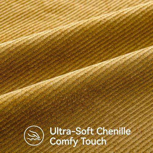 Image of a moment Pack of 2 Decorative Chenille Throw Pillow Covers with Twill Cushion Covers for Sofa Living Room Couch Bed 22x22 Inch,Crafted Border Yellow