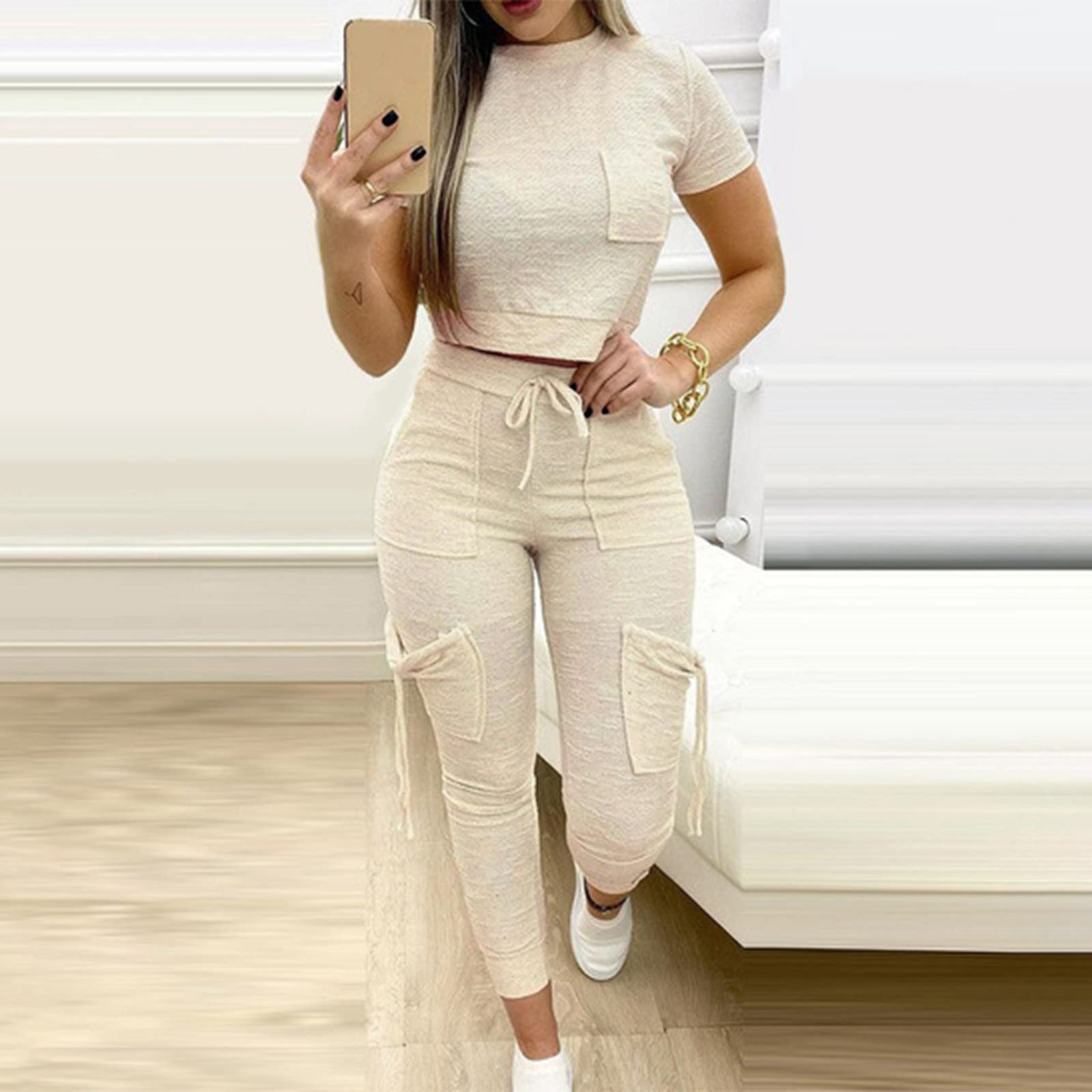 Traje deportivo para mujer, holgado, tallas grandes, chándal largo de verano, elegante, chándal de dos piezas, deportivo, yoga, con pantalones, ropa de casa, traje de deporte, ropa de ocio
